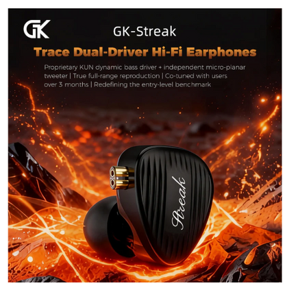 GK Streak Dynamic + Micro Planar Driver IEM With Mic